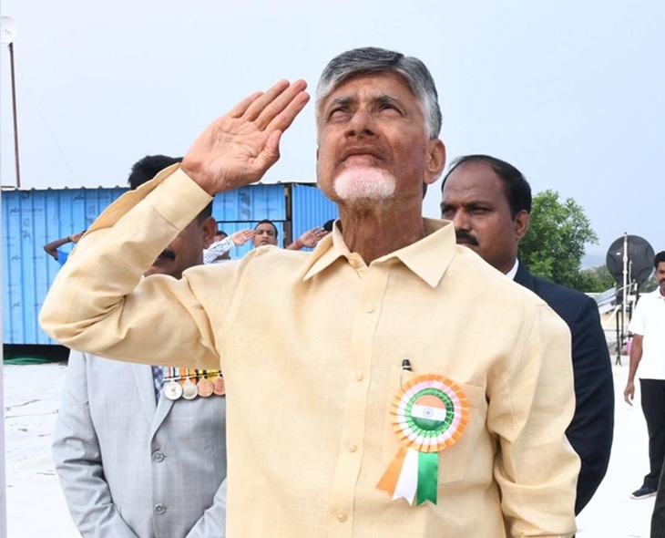 Chandrababu Leads I-Day, Pawan Launches Project