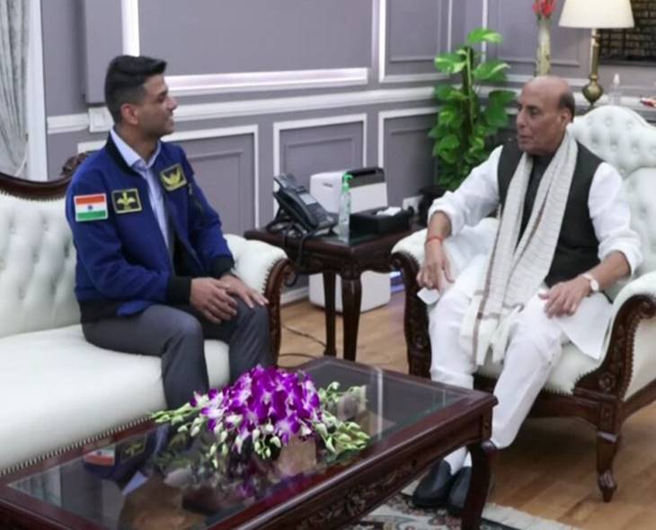 Astronaut Subhanshu Meets Rajnath, Briefs On ISS Research