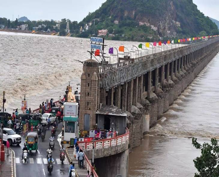 Flood Threat Rises At Prakasam Barrage, Danger Alert Soon