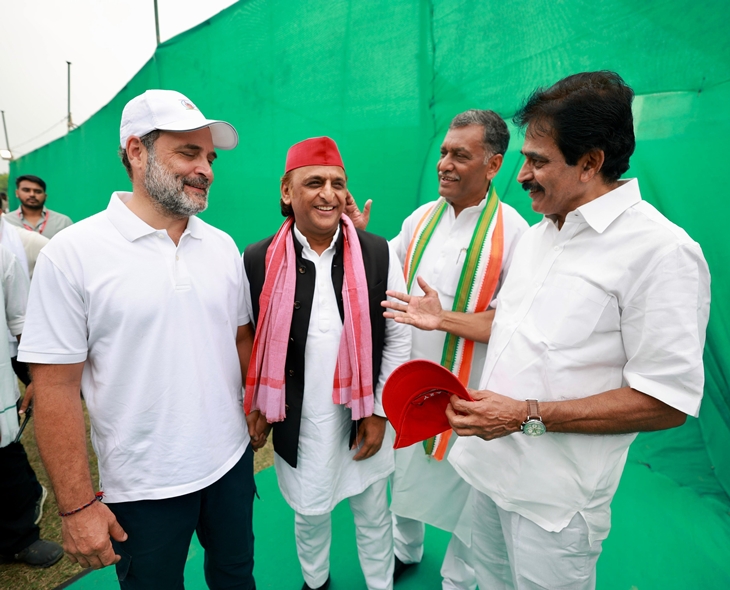 Akhilesh Yadav Participates In Congress’ Voter Rights March