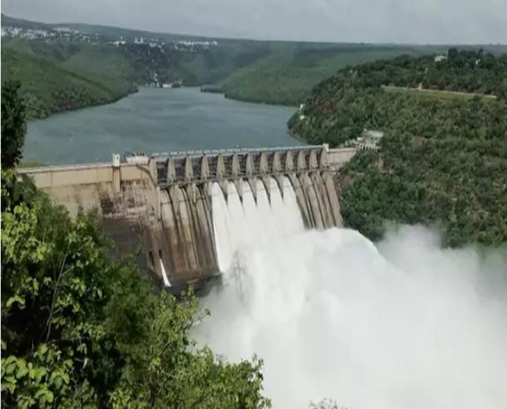 Srisailam Water Level Nears FRL Of 885 Ft Amid Flood Inflow