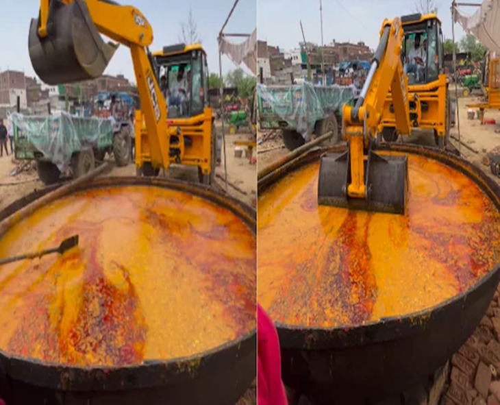 JCB Used To Stir Dal Makhani Shocks And Amuses The Internet