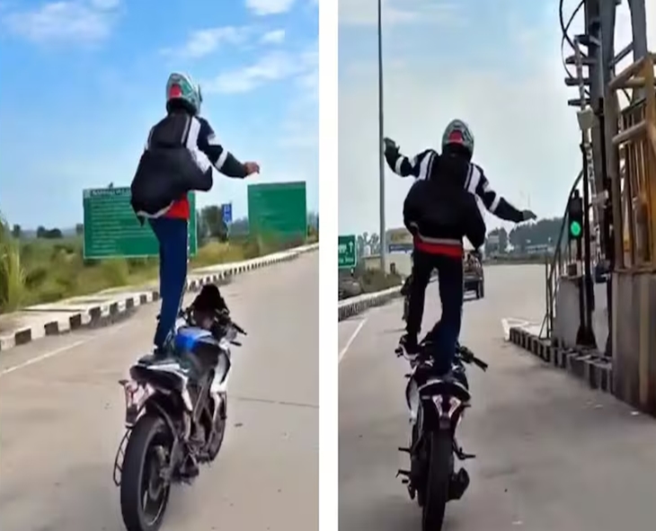 Reckless Bike Stunt On Bijnor Highway Prompts Police Action