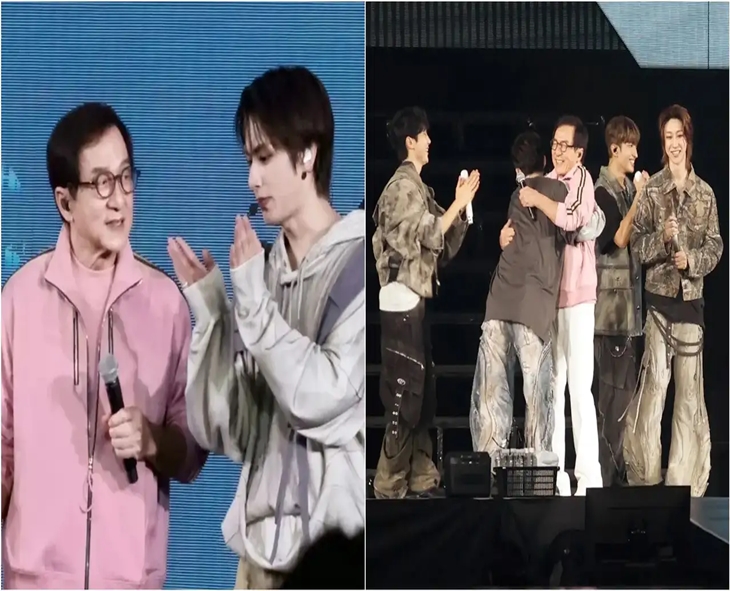Jackie Chan Surprises SEVENTEEN On Stage In Hong Kong