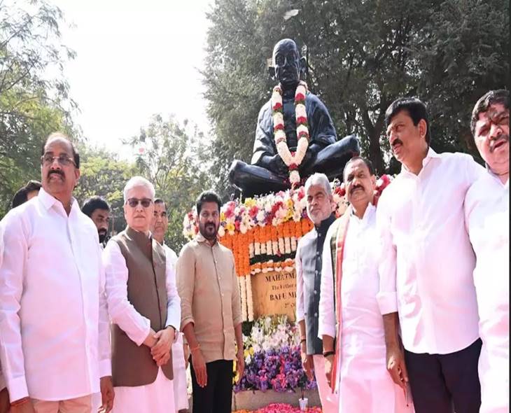 CM Revanth & Governor Pay Tribute To Gandhiji