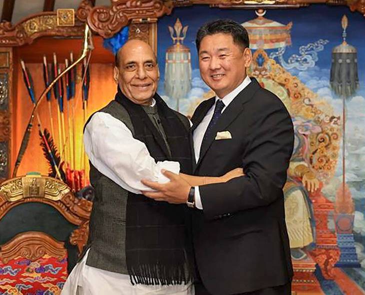Rajnath & Mongolian President Discuss Military Support