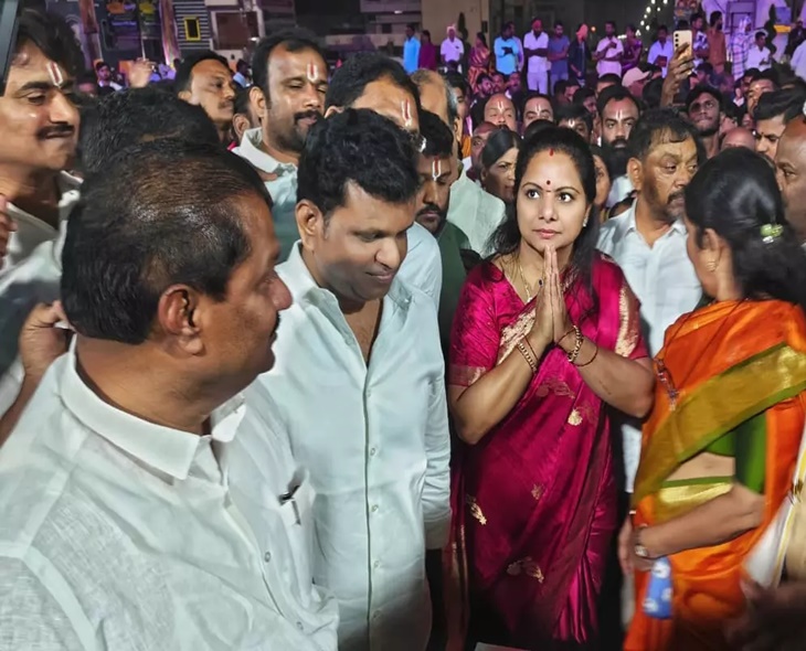 TG Jagruti Chief Kavitha To Visit Yadadri Temple Today