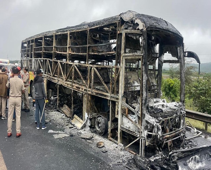 25+ Killed As Hyderabad-Bengaluru Bus Erupts
