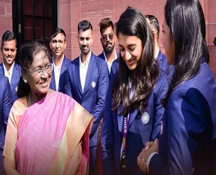 Indian Women’s WC Champions Meet President Murmu