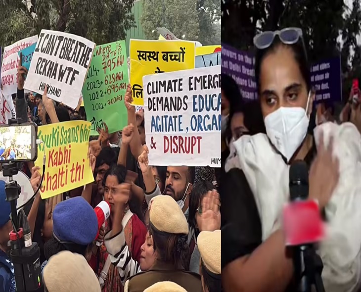 Protesters Rally At India Gate Over Delhi Air