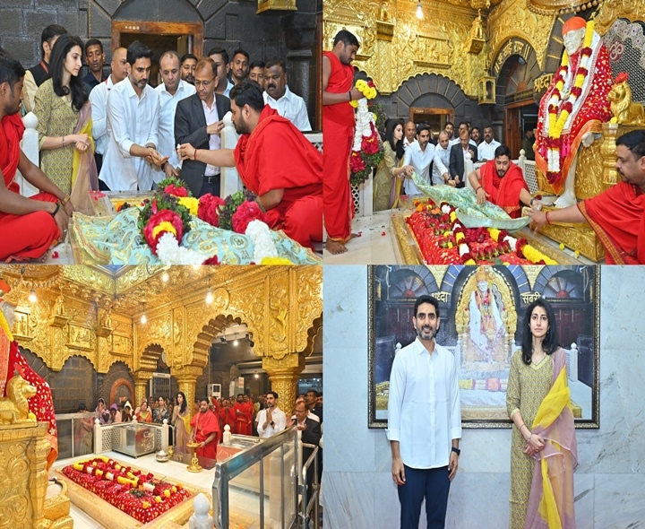 Nara Lokesh & Brahmani Offer Prayers At Shirdi Temple
