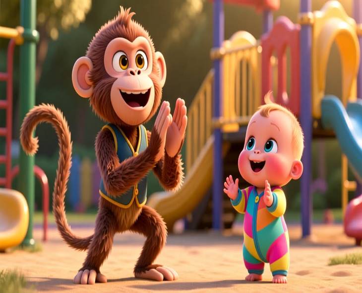 Monkeys Bring Unexpected Joy To An Empty Playground