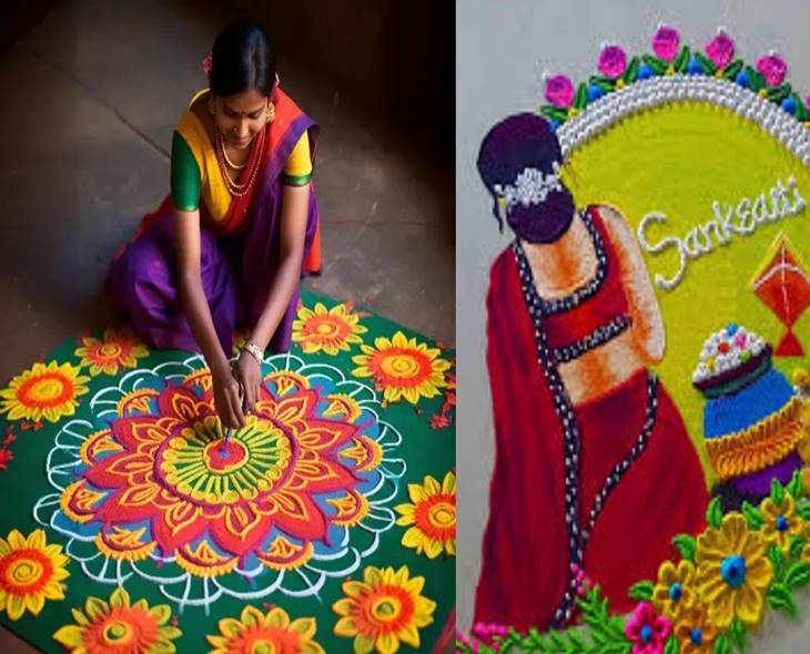 Telugu Girls Showcase Muggu Art On Social Media