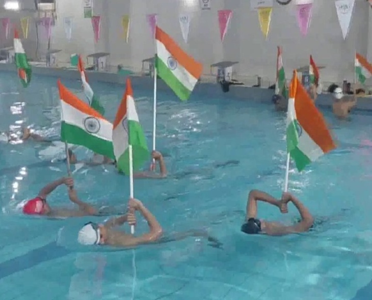 Republic Day Spirit Shines Through Swimming Stunt In Gujarat
