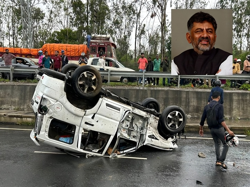 డిప్యూటీ సీఎం కాన్వాయ్‌కు ప్రమాదం