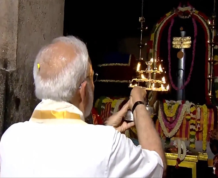 గంగైకొండ ఆలయాన్ని దర్శించుకున్న ప్రధాని