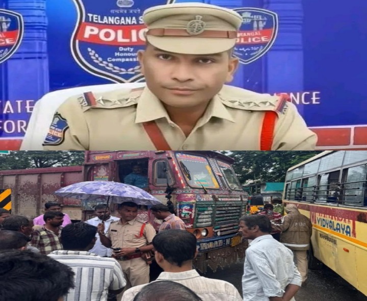 స్కూల్ బస్సును ఢీ కొట్టిన లారీ.. డ్రైవర్ పై కేసు నమోదు
