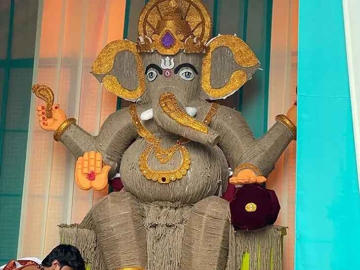 పర్యావరణ హితం సుతిల్ తాళ్ల వినాయకుడు
