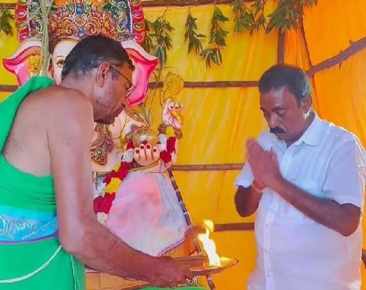 వినాయకుడికి పూజలు చేసిన ఎమ్మెల్యే కావ్య కృష్ణారెడ్డి
