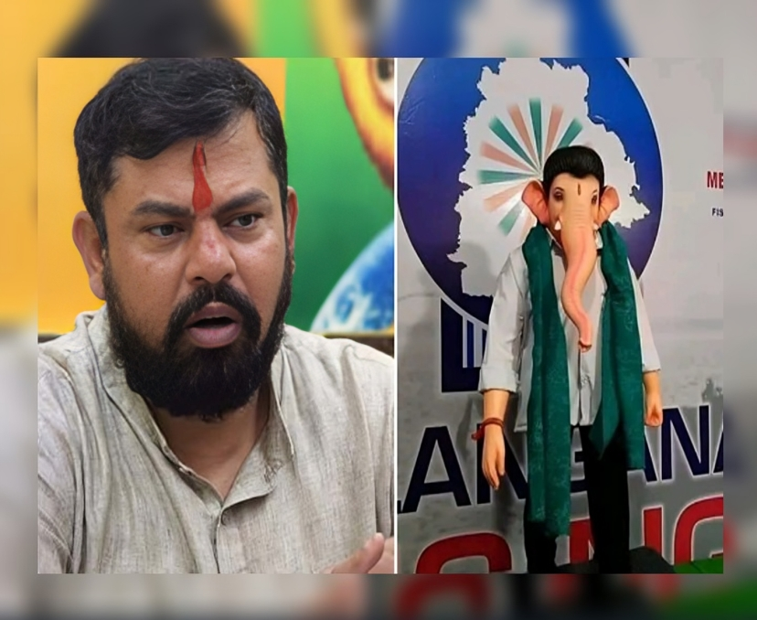 CM గెటప్‌లో వినాయకుడు.. రాజాసింగ్ ఫిర్యాదు