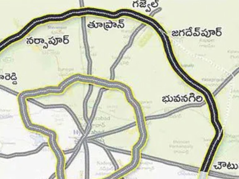 రెండు జిల్లాల పరిధిలోని 47 గ్రామాల మీదుగా ట్రిపుల్‌ఆర్