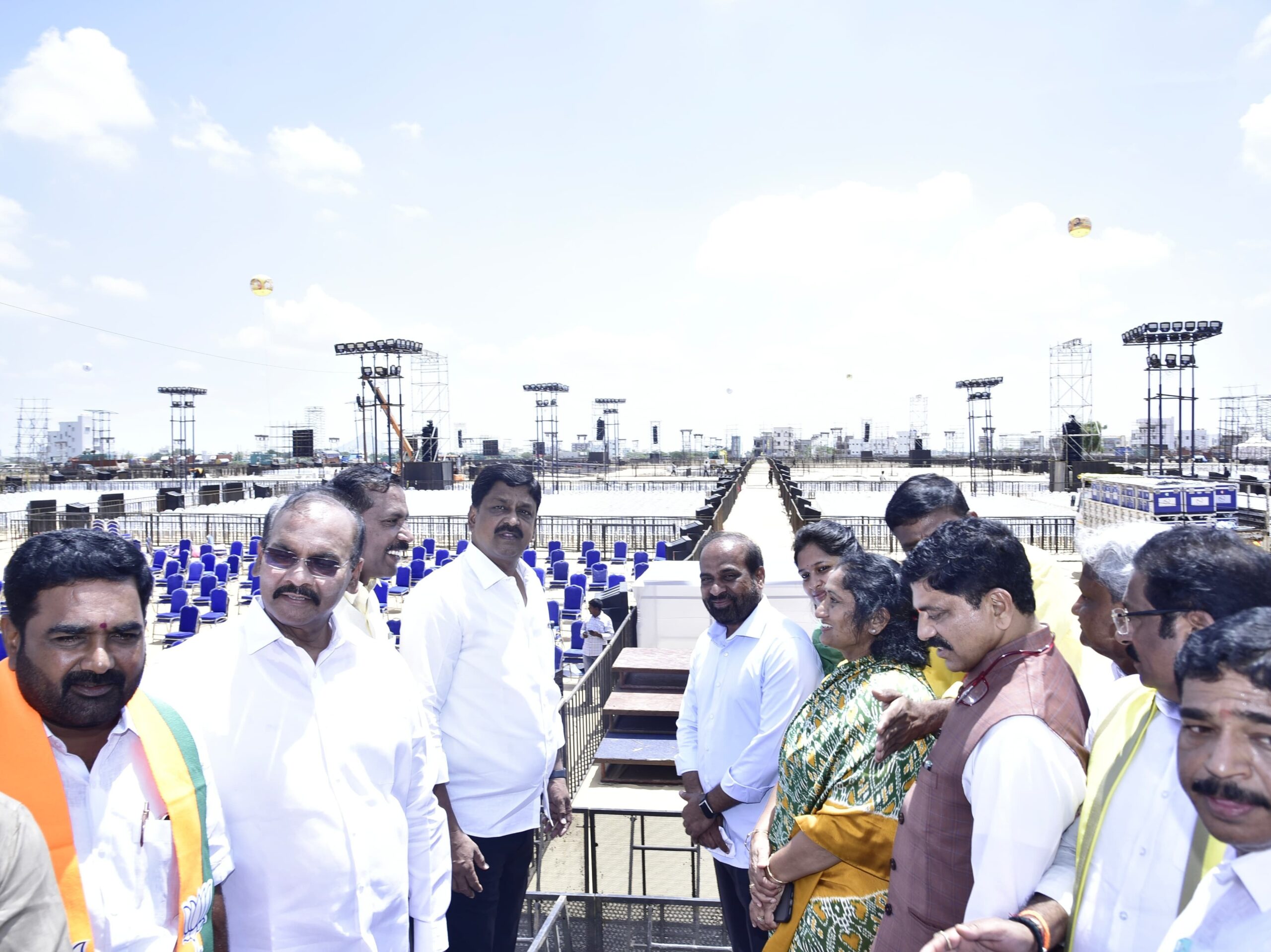 సీఎం సభ ఏర్పాట్ల పనులను పరిశీలించిన రాష్ట్ర మంత్రులు