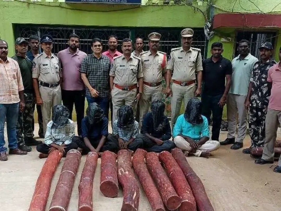 జిల్లాలో ఐదుగురు  స్మగ్లర్ల అరెస్ట్