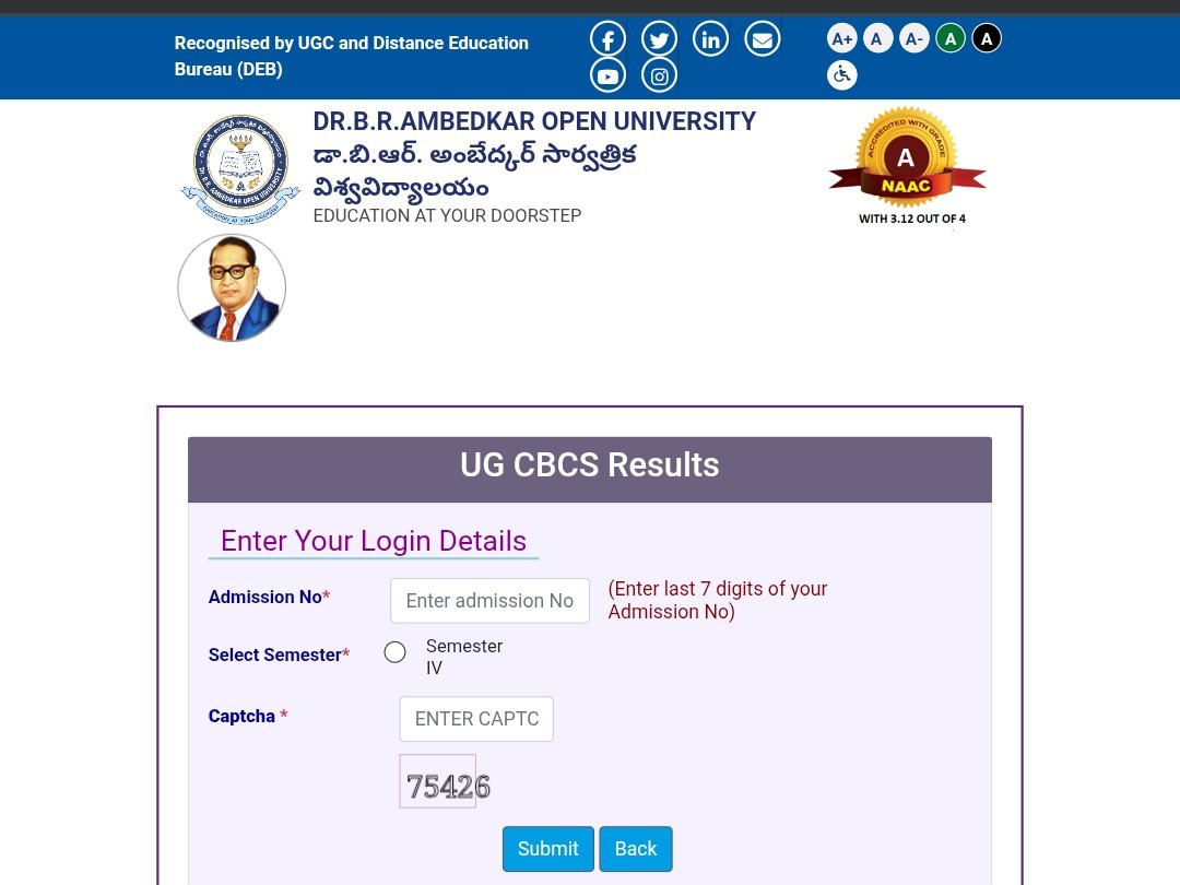 అంబేద్కర్ ఓపెన్ యూనివర్సిటీ సెమిస్టర్ ఫలితాలు విడుదల