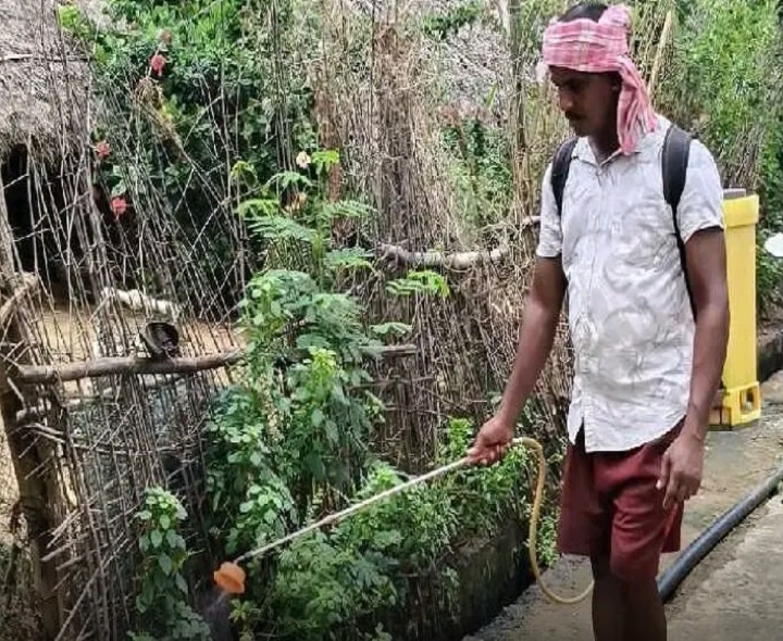 తమయ్యవలసలో పారిశుధ్య పనులు చేపట్టిన సర్పంచ్