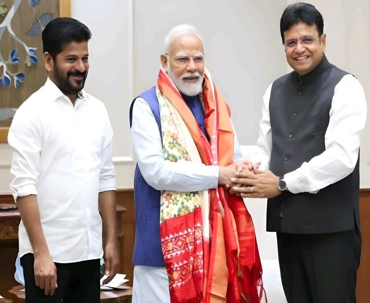 ప్రధాని మోదీని కలిసిన సీఎం రేవంత్, మంత్రి శ్రీధర్ బాబు
