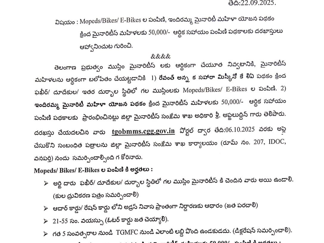 మైనార్టీల సంక్షేమం కోసం రెండు కొత్త పథకాలు: అఫ్జలుద్దీన్