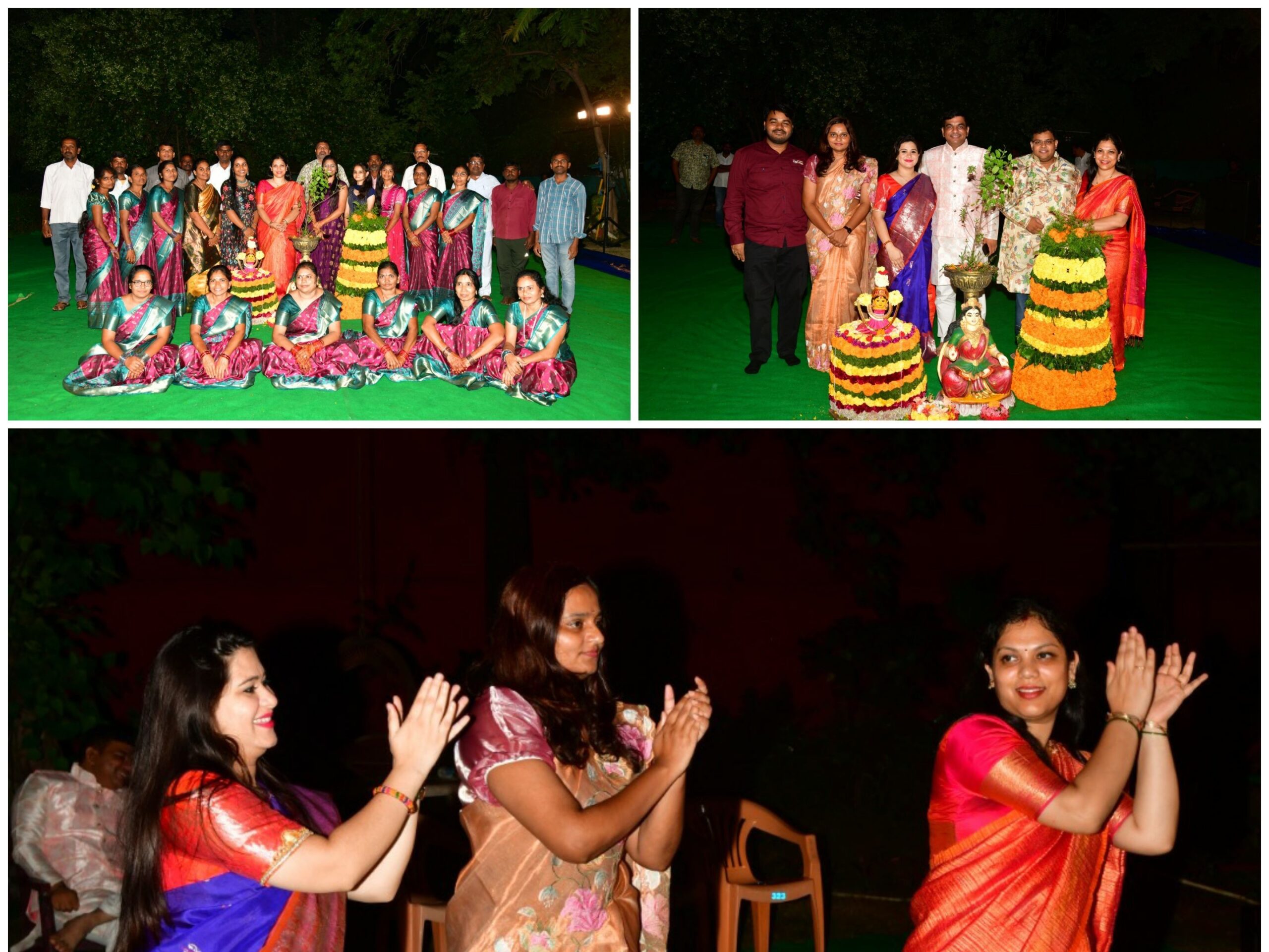 బతుకమ్మ ఆటలో నిమగ్నమైన అధికారులు