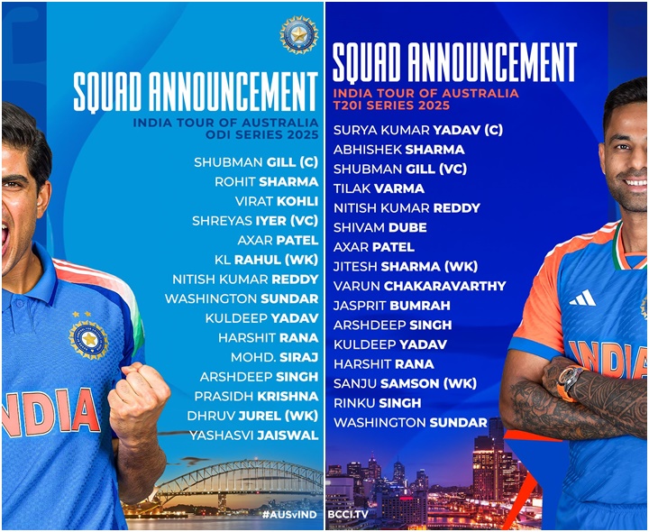 ODI, T20I  సిరీస్: భారత జట్టు ప్రకటన
