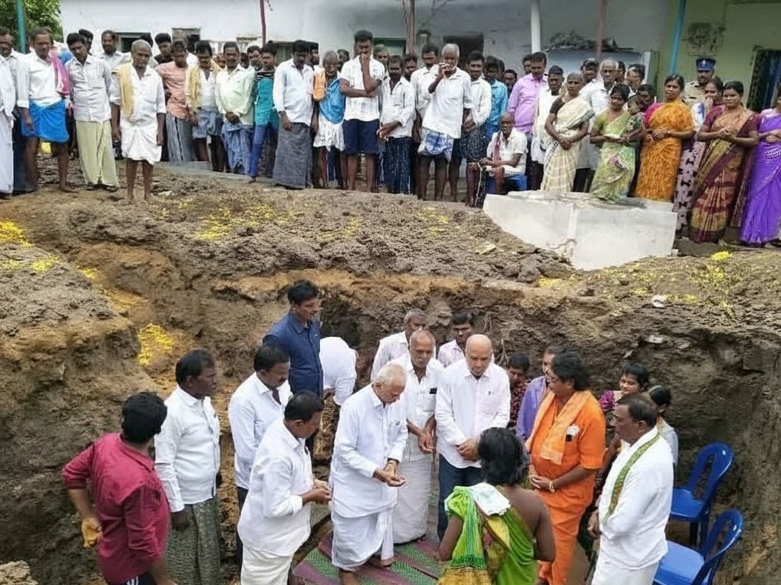 కల్లూరులో రామాలయం నిర్మాణానికి భూమిపూజ