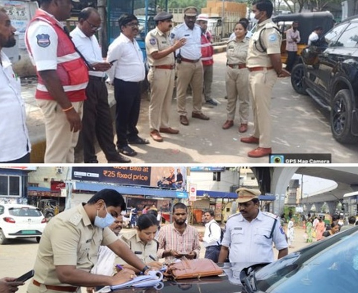 ఆరాంఘర్ వద్ద పోలీసుల స్పెషల్ డ్రైవ్