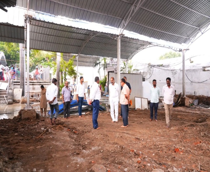 భీమన్న గుడిలో ఏర్పాట్లను పరిశీలించిన ప్రభుత్వ విప్ ఆది