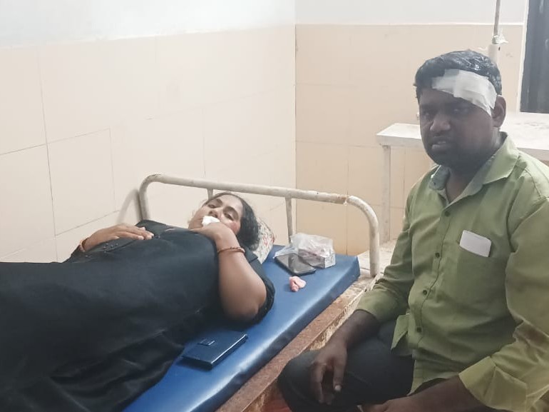 రోడ్డు ప్రమాదంలో టీచర్‌కి గాయలు