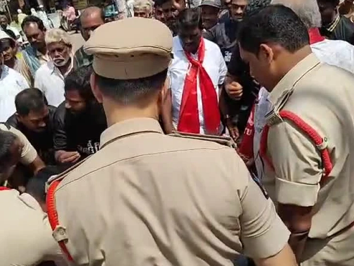 జిల్లాలో ఉద్రిక్తత.. నిరసనకారులను లాక్కెళ్లిన పోలీసులు