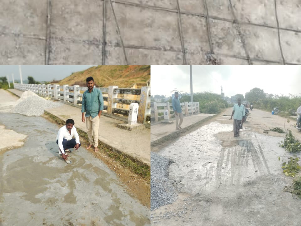 బ్రిడ్జి మరమ్మతులు చేపట్టిన యువకుడు