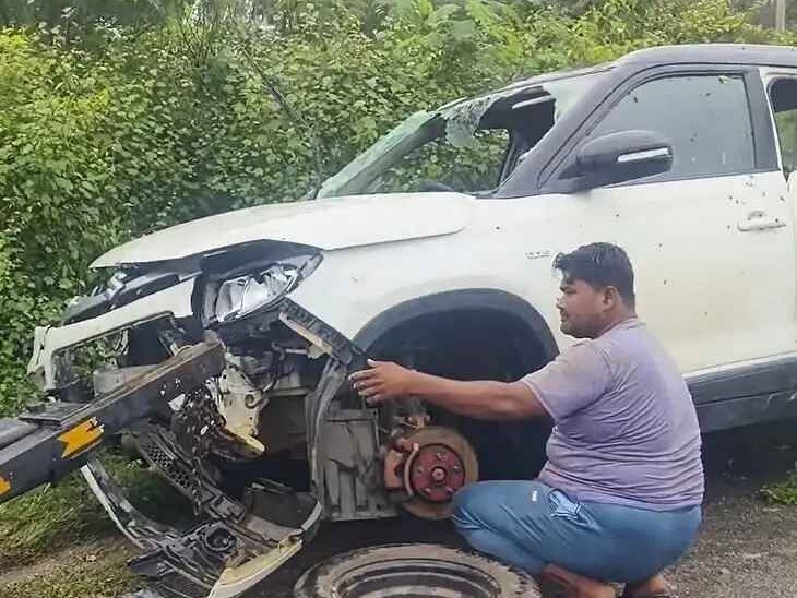 పలమనేరు బైపాస్ లో కారు బోల్తా