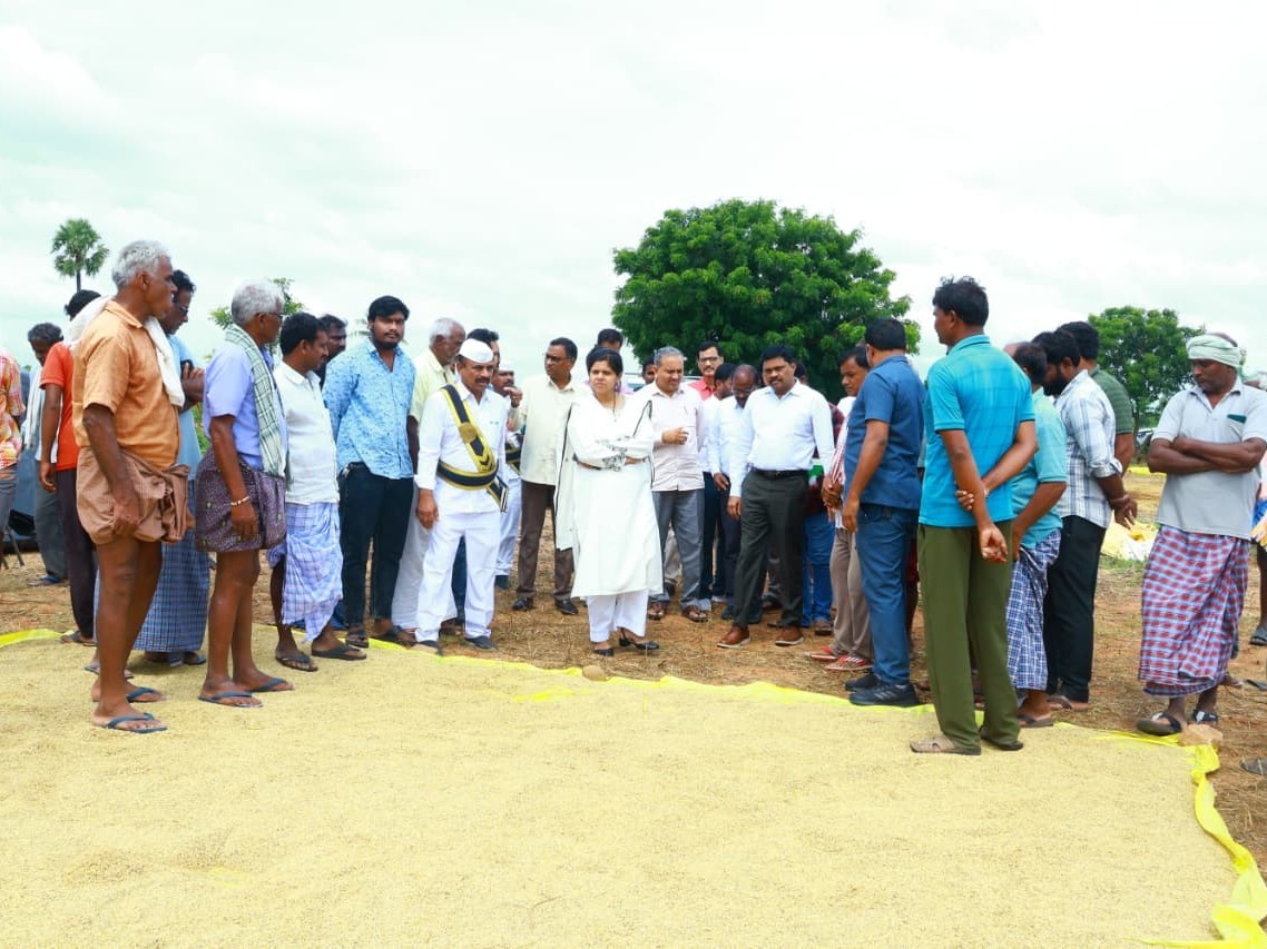 ధాన్యం కొనుగోలు కేంద్రాలను సందర్శించిన కలెక్టర్