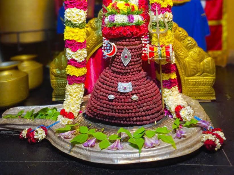 5,116 రుద్రాక్షలతో బుగ్గ రామలింగేశ్వర స్వామికి అలంకరణ