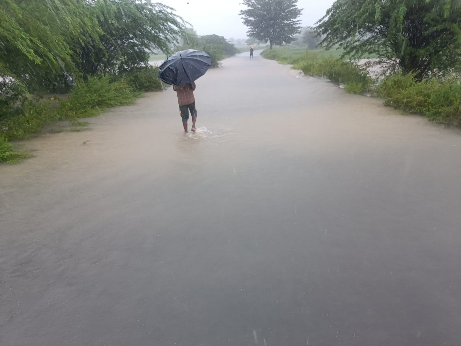 భారీ వర్షం.. రాకపోకలకు అంతరాయం
