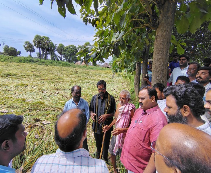 రైతులను పరామర్శించిన ఎమ్మెల్యే బత్తుల