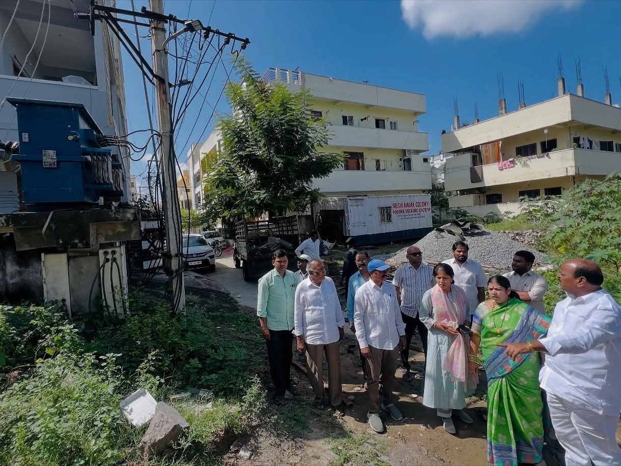 సాయి నగర్ కాలనీలో చేపట్టిన విద్యుత్ పనుల పరిశీలన