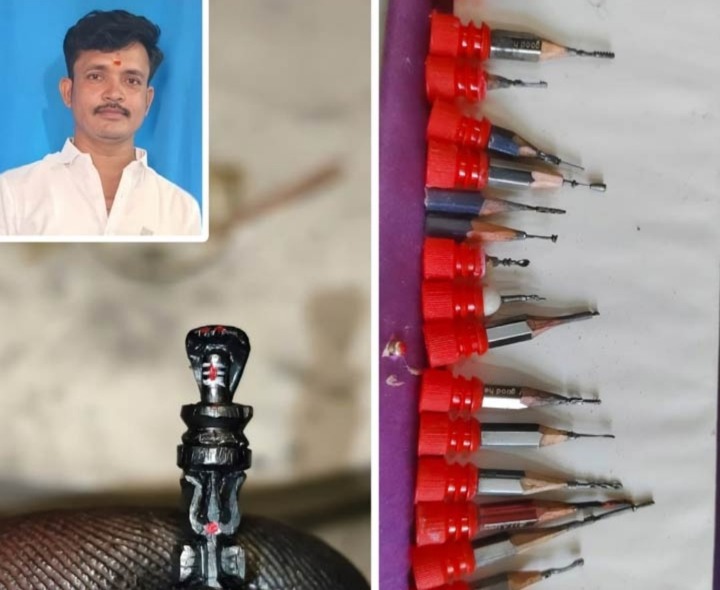 పెన్సిల్‌పై పరమశివుడి రూపం