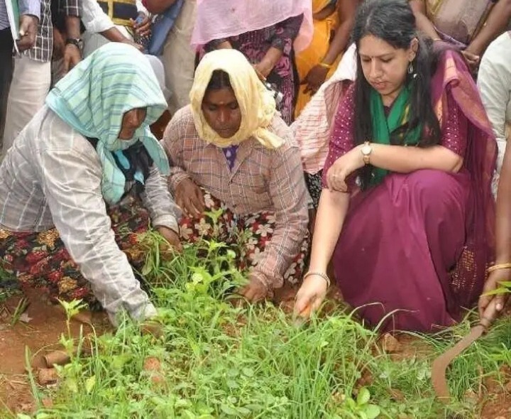 కూలీలతో ముచ్చటించి జిల్లా కలెక్టర్