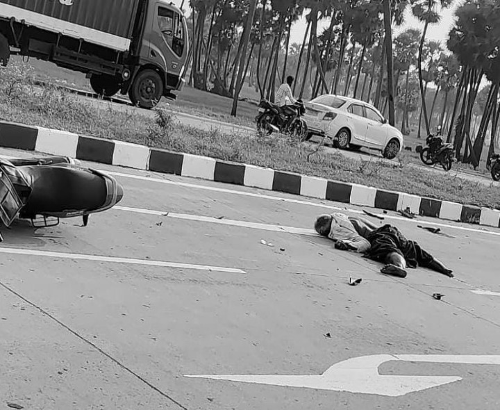 సూర్యలంకలో రోడ్డు ప్రమాదం