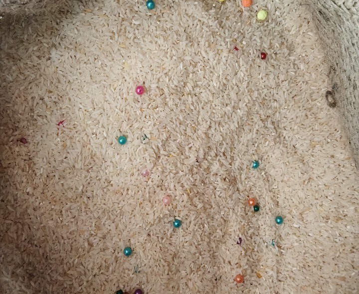 రేషన్ బియ్యంలో తలంబ్రాలు