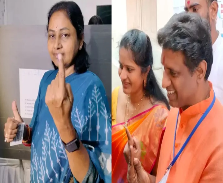 ఓటుహక్కు వినియోగించుకున్న అభ్యర్థులు